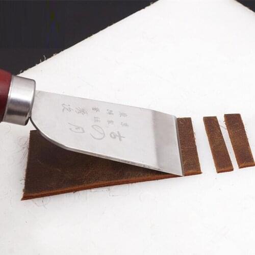 2020 New Trimming Knife DIY Leather Cutting Tool Stainless Steel + Solid Wood Leather Knife Blade Leather Tool