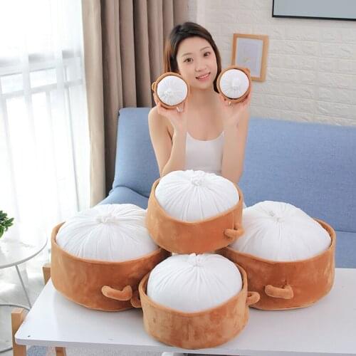 New Arrive 13-45CM Soft Doll Baozi Bun Lifelike Bacon Enoki Mushroom Stuffed Plush Toy Chinese Food For Kids Christmas Gift