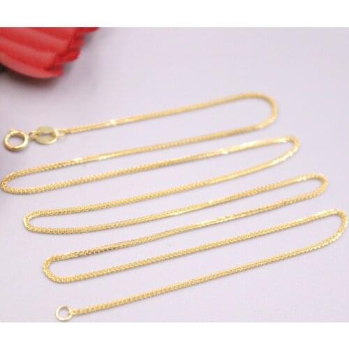 Real 18K Yellow Gold Necklace 1mmW Women Necklace Wheat Chain 19.6inch 1mmW 1.8-2.1g GUARANTEED PURE 18K Gold