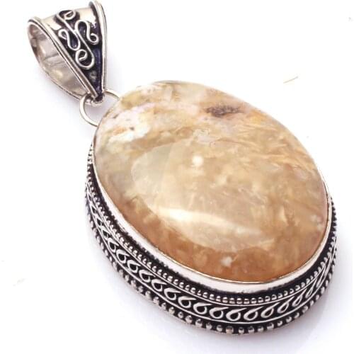 Genuine Ocean Jasper Pendant Hand made Women Lady Jewelry gift, 53 mm, P10177
