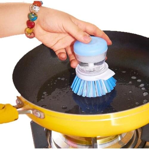 Clean Work Helper Pot Pan Dish Palm Brush Pots Automatic Dosing Cleaning Fluid Brush Devic Hydraulic Kitchen Essential Brush