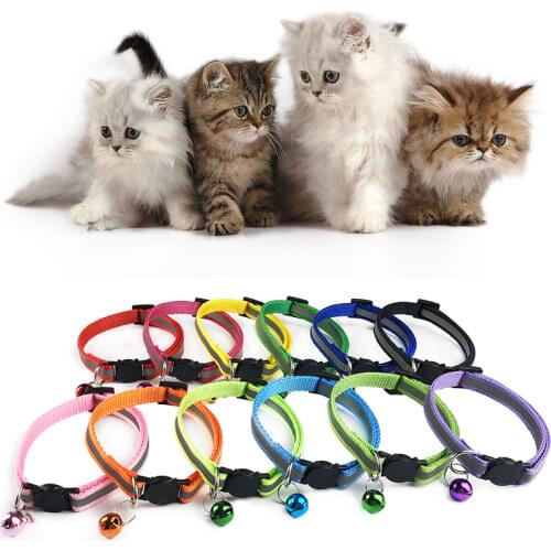 Adjustable 1.0 Nylon Dog Collars Pet Collars With Bells Charm Necklace Collar For Little Dogs Cat Collars Pet Supplies Hot Sale