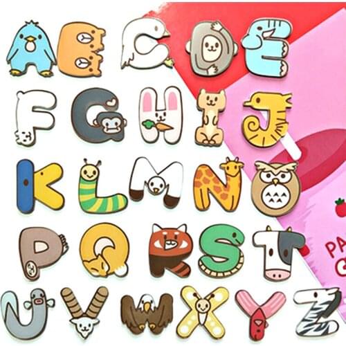 Christmas Cartoon Animal The Letter English Word Name Children Like Kitchen Decorative Refrigerator Magnet Fridge Sticker DIY