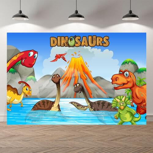Seekpro Photography Background Dinosaur Jungle Forest Animal Safari Party Baby Shower Boy Birthday Photo Background Photocall