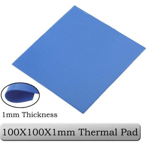 1pcs Gdstime 100mm x 100mm x 1mm 0.1cm Thickness Blue Thermal Conductive Silicone Pad