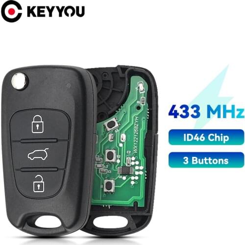 KEYYOU 5X Folding Remote Car Key Fob For Hyundai I30 IX35 ELANTRA Tucson SONATA NF 433Mhz ID46 Chip 3 Buttons Flip TOY40 Blade