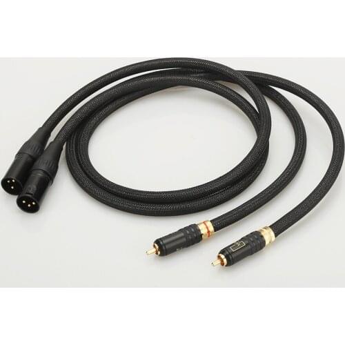 Pair Audiocrast QED Signature Silver Plated interconnet cable with WBT-0144 RCA Plug to XLR male connector plug