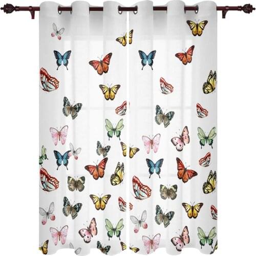 Modern Curtains Butterfly Colored Dense Baby Room Bedroom Creative Window Curtains Kitchen Living Room Terrace Valance Curtains