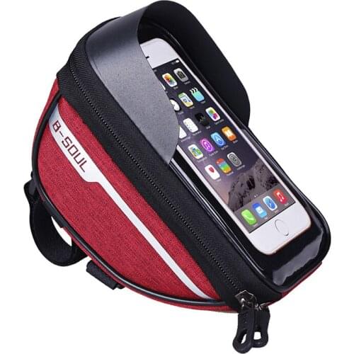 Cycling Bicycle Bike Head Tube Handlebar Cell Mobile Phone Bag Case Holder Case Waterproof Touchscreen Polyester Bike Bag