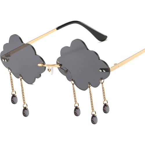 Veshion Rimless Could Tassel Luxury Sunglasses Men Women Fashion Shades UV400 Vintage Glasses