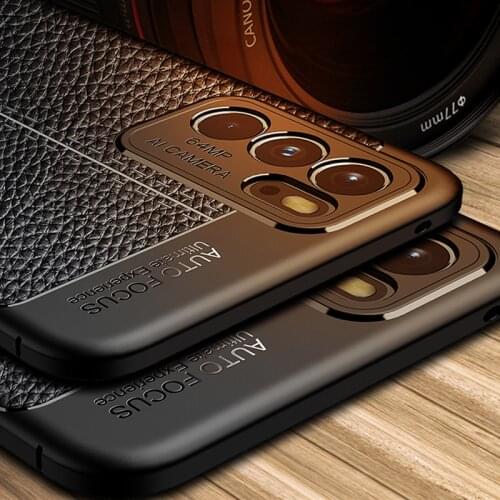 For Oppo Reno6 5G Case Luxury Leather Soft Silicone Shockproof TPU Bumper Back Cover For Reno 6 5G Phone Case For Oppo Reno 6 5G