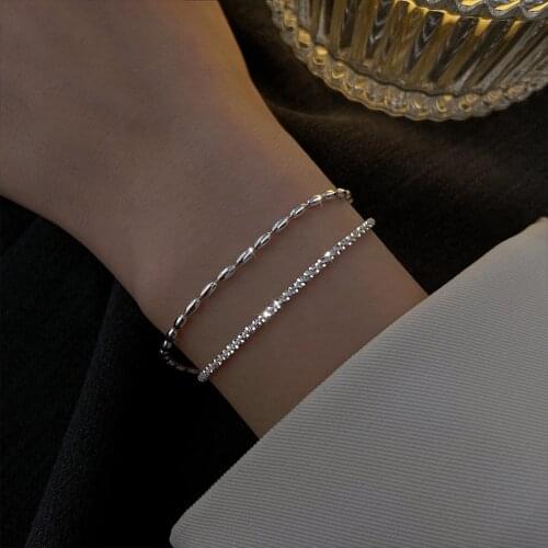 Personality Simple Star Moon Bead Chain Bracelet For Women Fashion Elegant Silver Color Charm Bracelet Female Party Jewelry Gift