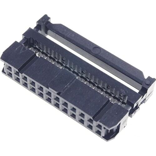 100 Pcs 0.100" 2.54mm 24 Pin dual Row IDC Connector 2 rows 24 position Rectangular Female Socket Receptacle Ribbon Cable FC-24