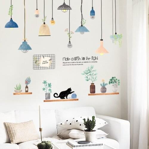 119*105cm Chandelier Wall Stickers for Living room Bedroom Kitchen Potted plants Wall Decals Removable Vinyl Wall Murals Poster