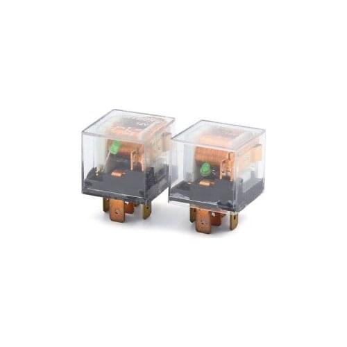 2 Pcs 12V 80A SPDT 5 Pin Green Indicator Light Car Truck Relay Control Device