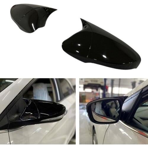 2 Pieces High Quality ABS Plastic Bat Style Mirror Covers Caps RearView Mirror Case Cover Piano Black For Hyundai i30 Compatible
