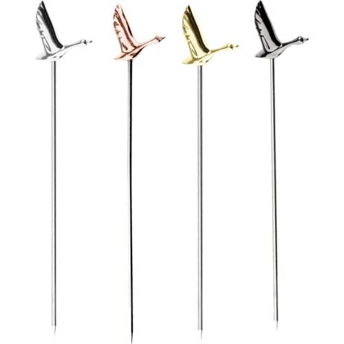 3PCS Stainless Steel Swizzle Sticks Fruit Stick Cocktail Pick for Kitchen Bar Tools