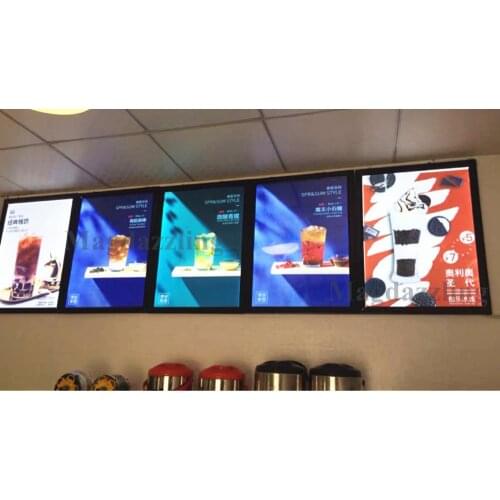 A2 Size SLIM LED LIGHT BOX POSTER DISPLAY -Magnetic Open Menu Board Sign Poster Display Lightbox for Fast Food Shop