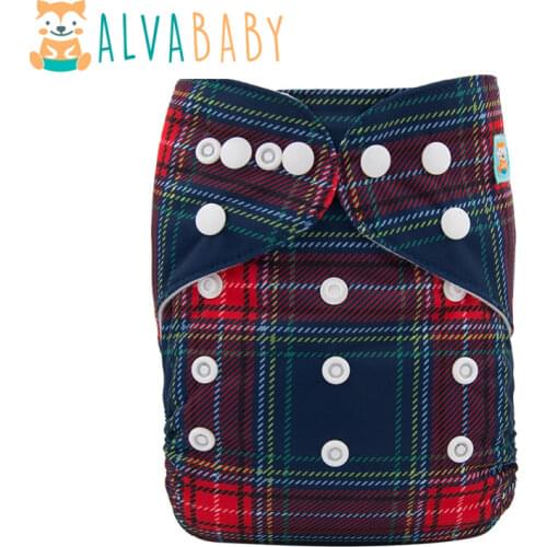 Alvababy New Print! Environmental friendly Pocket Diaper Reusable Baby Nappy with 1pc Microfiber Insert
