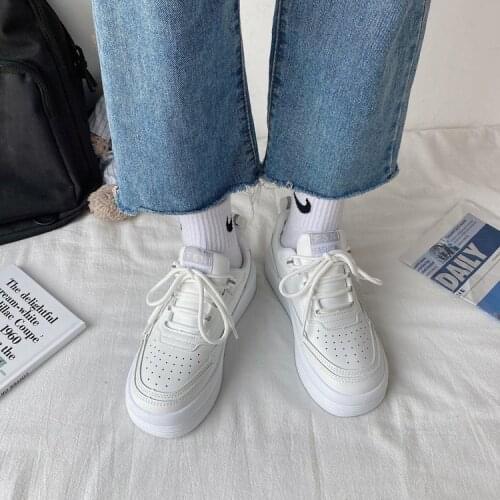 White Sneakers Womens Shoes Spring 2021 Skateboard Woman Flats Shoes Women Casual Sneakers Woman Fashion Platform Tennis Solid