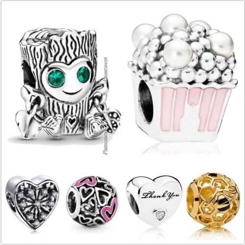 Authentic 925 Sterling Silver Heart And Arrow Tattoo Sweet Tree Monster Charm Beads Fit Pandora Bracelet & Necklace Jewelry