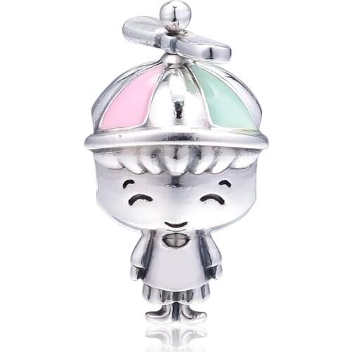 CKK Fit Pandora Bracelets Propeller Hat Boy Charms 925 Original Sterling Silver Charm Beads for Jewelry Making Bead