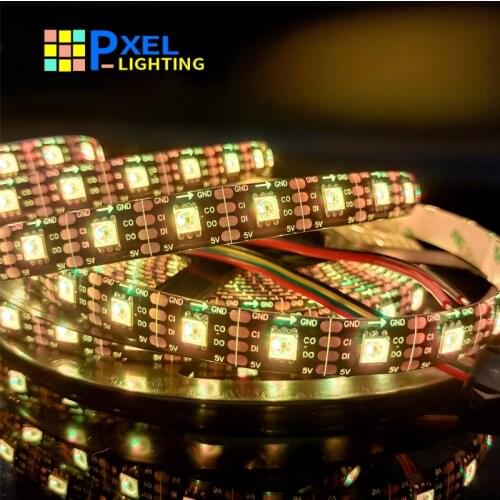 DC5V APA102 DATA and CLOCK seperately Smart led pixel strip; 1m/3m/5m; 30/60/144 leds/pixels/m; RGB programmable LED strip