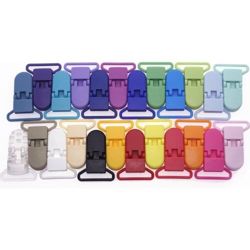 DHL 1000pcs 25mm Sutoyuen D Shape Baby Plastic Pacifier Clip Suspender Dummy alligator Man Soother Clip ( 20 color mixed )