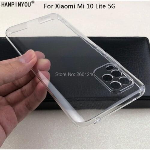 For Xiaomi Mi 10 Lite Youth 5G 6.57" Hard PC Camera Protect Case Ultra Thin Clear Hard Plastic DIY Full Cover Protective Skin