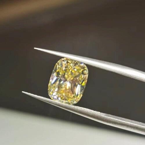 Factory Price 1ct Moissanites Gemstones High Quality Cushion Shapes Mechanic Cut Yellow D vvs Moissanites for Diamonds Ring