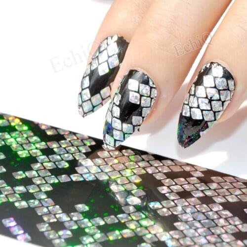 100M Snake Skin Pattern Nail Foil Polish Glue Transfer Holographic Paper Decals Decor Nail Art Sticker Decoration Accessories