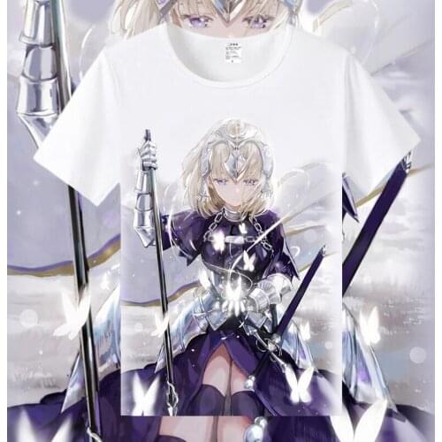 Fate Grand Order T Shirt Anime Fate Stay Night Altria Pendragon Joan of Arc Summer T-Shirt Cartoon Graphic Top Tee Costume