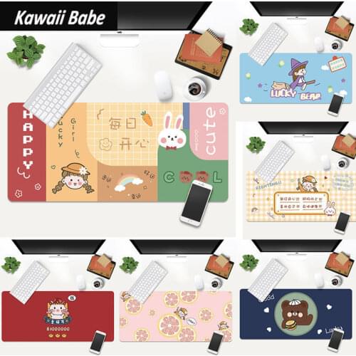 Writing Desk Mat Cute Mouse Pad Customized Large Computer Games Girl Office Girl Heart Cartoon Small Fresh Desk Pad Washable