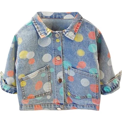 Girl denim jacket coat Flower embroidery New fashion Childrens Spring Autumn coat kids jacket baby coat girls baby jacket