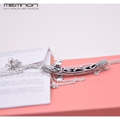 Memnon 2018 New Spring Bird Curved Bar Necklace 925 sterling silver jewelry chain necklaces for women fashion fine jewelry