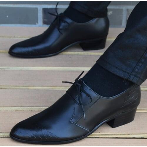 New Spring/Summer Men Leather Shoes Fashion Lace Up Dress Shoes High Quality Black Business Mens Shoes Casual Oxfords For Men