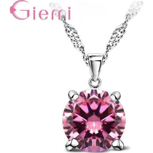 New Brand Design Women Classic Necklaces & Pendants Fashion 925 Sterling Silver Jewelry for Wedding Shiny Zircon Gift
