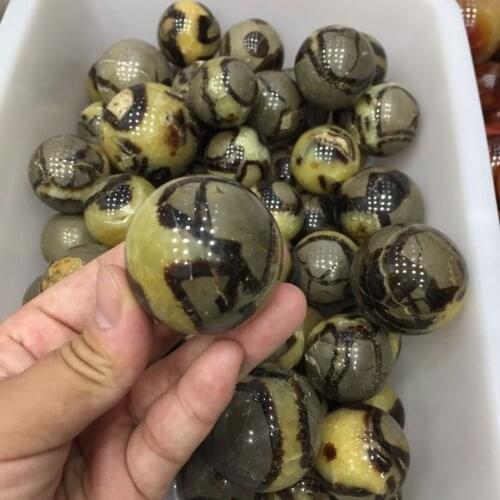 Natural septarium stone sphere specimen mineral stones ball