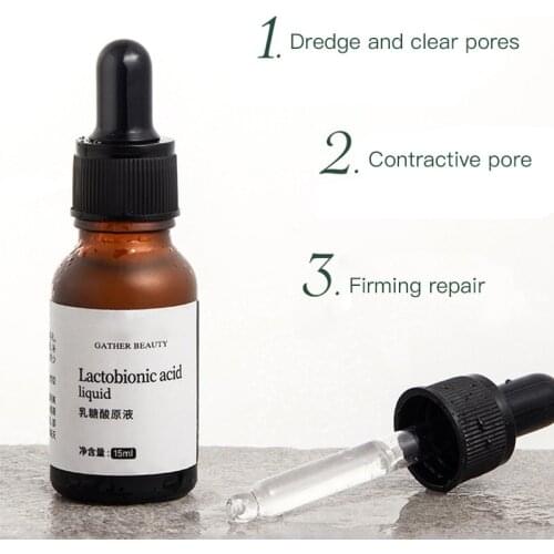 Lactobionic acid solution shrinks pores and relieves closed face essence fruit acid skin renewal essence 15ml