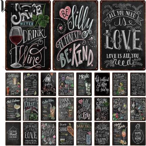 Drink Advertising Metal Poster Retro Pattern Text Be Kind Metal Plate and Metal Plaque Bar Club Restaurant Wall Art Decoration