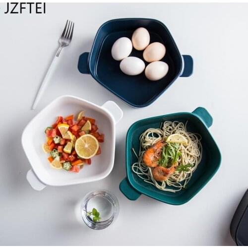 North Of Europe Ceramic Cooking Bowl Bakeware Microwave Oven Fish Cake Pans Tableware Kitchen Supplies Plate