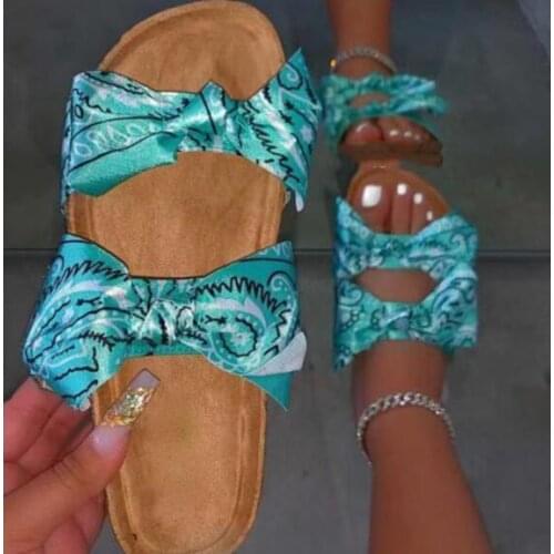 Spring/summer new 2021 fashion wild women beach color printing flat slippers home slip resistant and durable flip flop ms