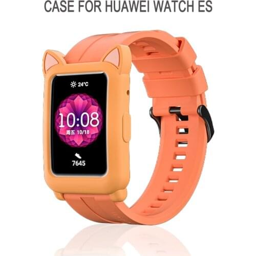 Silicone Case For HONOR Watch ES Cat Earmuffs Case Cute Cartoon Scratch Resistant For Huawei Watch Fit Accessories Rubber Case