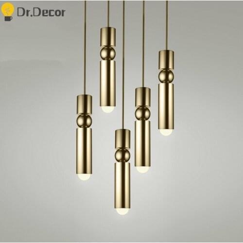 Modern LED Pendant Lights Lighting Nordic Industrial Pendant Lamp for Living Room Loft Stairs Hanging Lamp Cafe Decor Luminaria