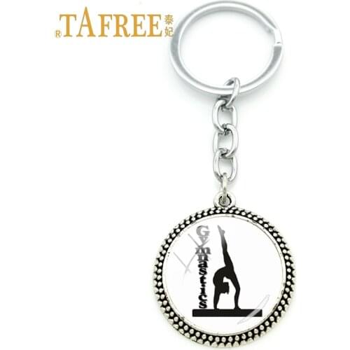 TAFREE Sports Items Gymnastics Competitions Souvenir Keychains for Sports Fans Keyring Pendants Key chain jewelry GY192