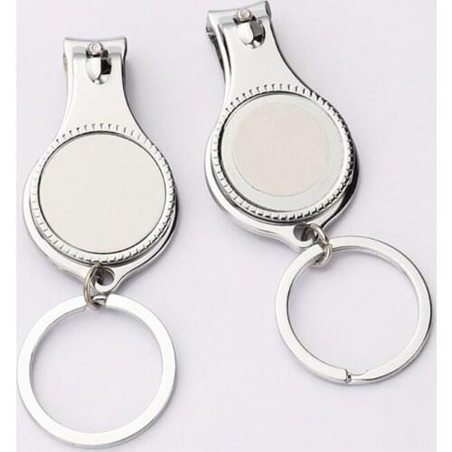 Thermal Transfer Blank Consumables Nail Clippers Pendant Keychains Diy Creative Gift Metal Alloy Keychain Customization
