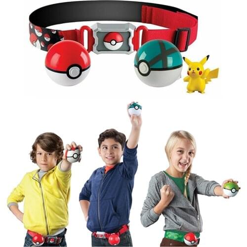 TOMY Pokemon Genuine Elf Ball Belt Pikachu Pokeball Pocket Monster Variant ModelToy Set cosplay Action Figure Model Kids Toy