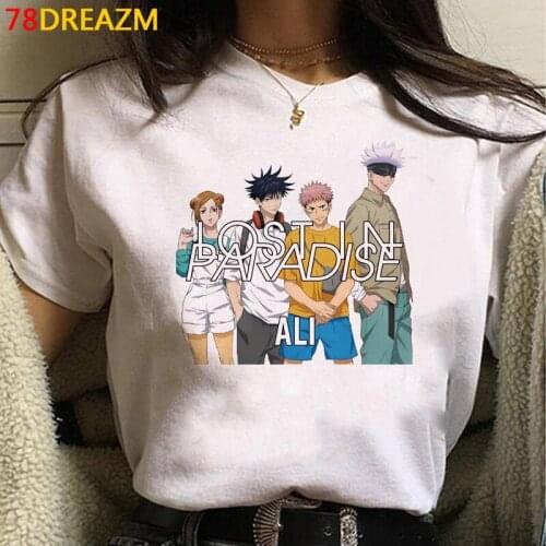 Jujutsu Kaisen Gojo Satoru Yuji Itadori summer top clothes male print ulzzang graphic tees japanese summer top top tees vintage