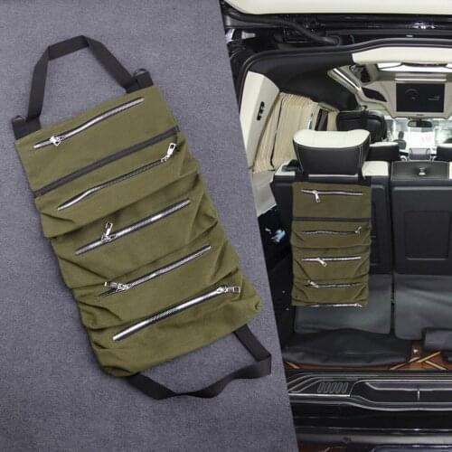 New Car Universal Green Multi-Purpose Tool Roll Up Storage Bag Wrench Organizer Seat Hanging Pouch