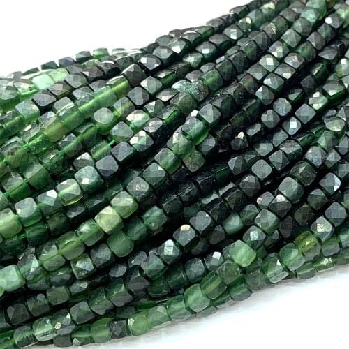 Veemake Canada Jade Natural Necklace Bracelets Earrings Ring Gemstones DIY Faceted Irregular Cube Small Beads For Jewelry Making
